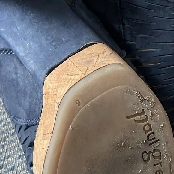 Paul Green Costa Blue Perforated Nubuck Leather Platform Sandals Booties Size: 9 - Picture 13 of 16